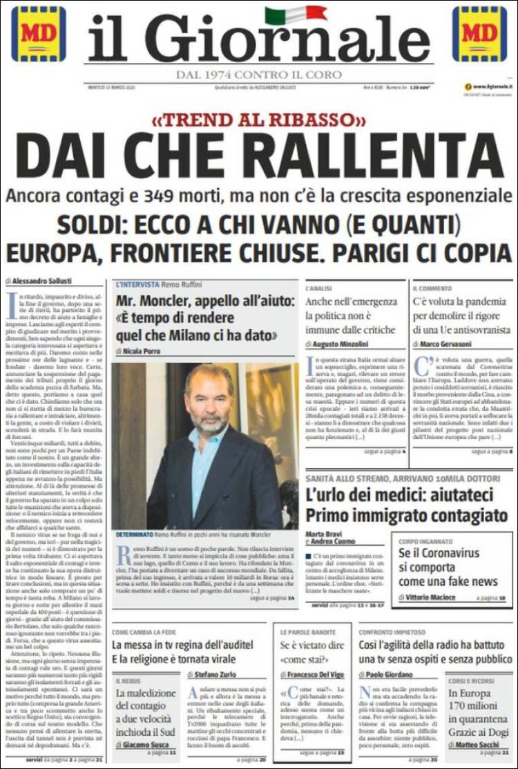 Portada de il Giornale (Italia)