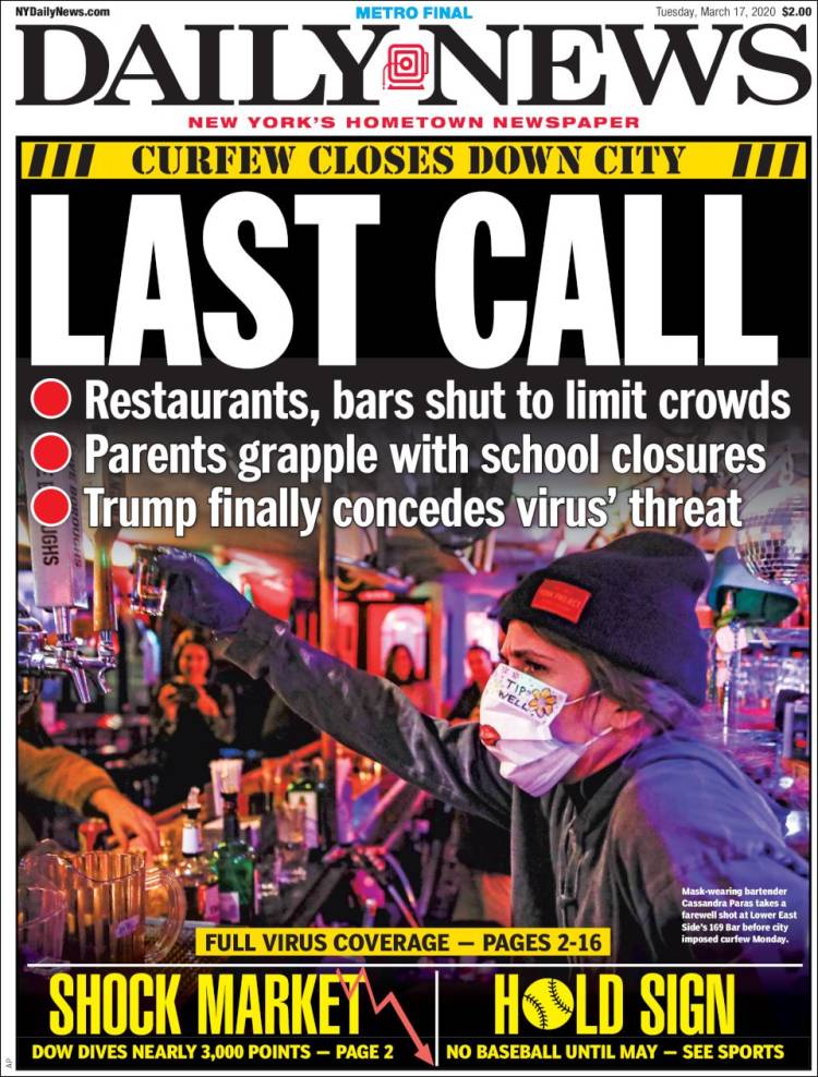 Portada de Daily News - New York (USA)