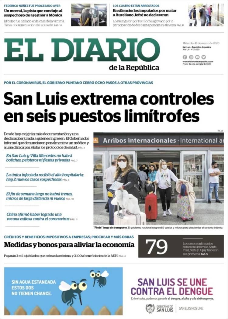 Portada de Diario de la República (Argentina)