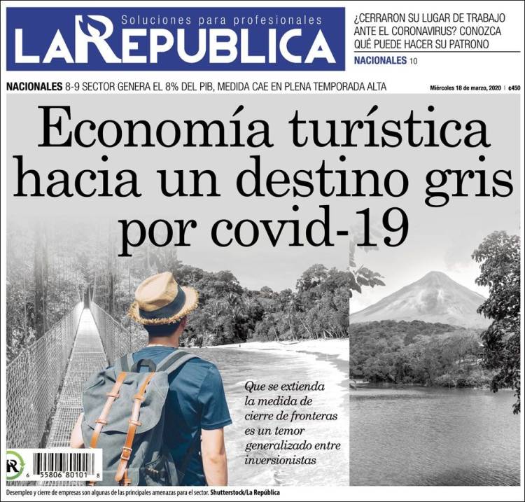 Portada de La República (Costa Rica)