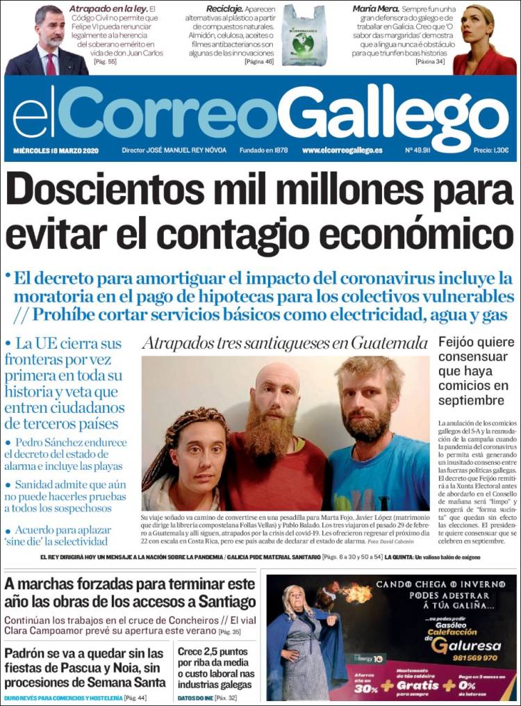 Portada de El Correo Gallego (Espa&ntilde;a)