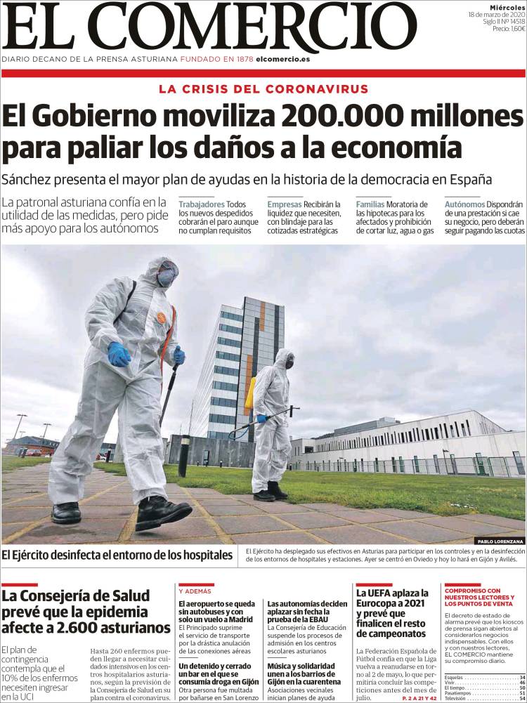 Portada de El Comercio - Gijón (Espa&ntilde;a)