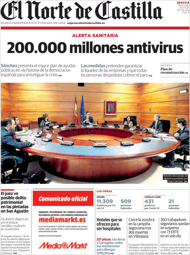 Portada de Norte de Castilla - Segovia (Espa&ntilde;a)