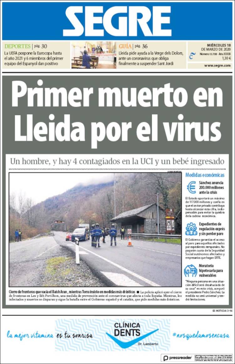 Portada de Segre  (Espa&ntilde;a)