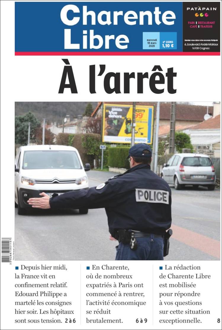 Portada de Charente Libre (Francia)