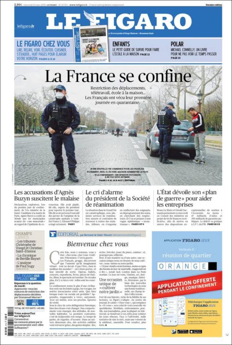 Portada de Le Figaro (Francia)