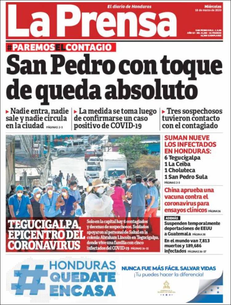 Portada de La Prensa (Honduras)