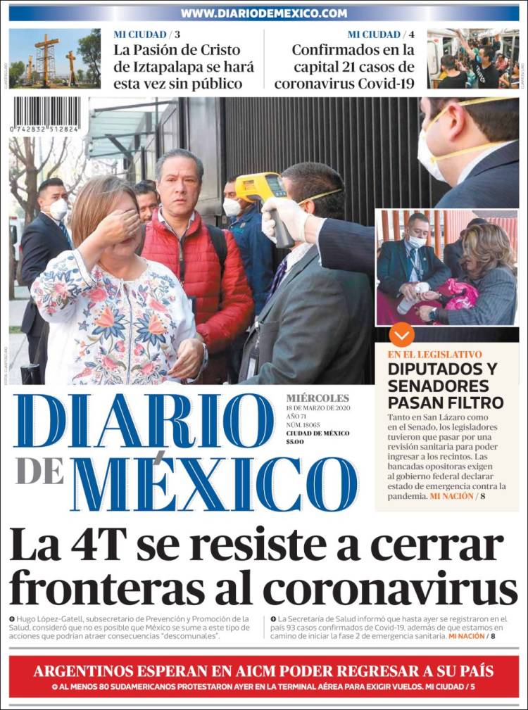 Portada de Diario de México (M&eacute;xico)