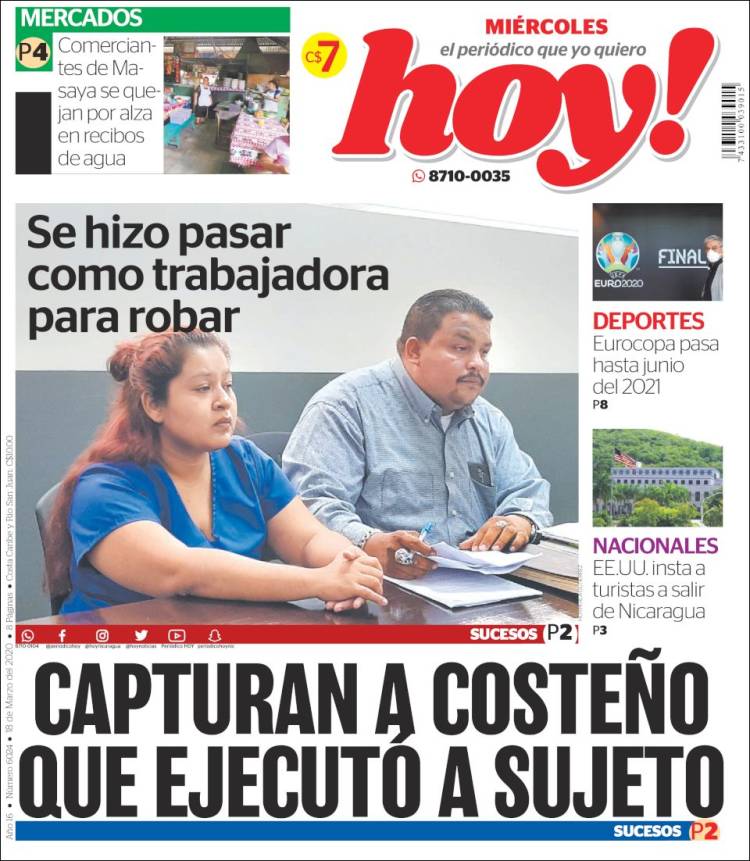 Portada de Hoy (Nicaragua)