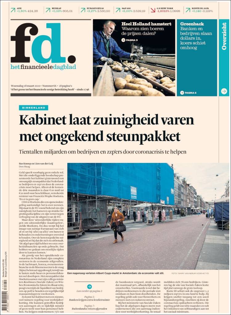 Portada de Het Financieele Dagblad (Pa&iacute;ses Bajos)