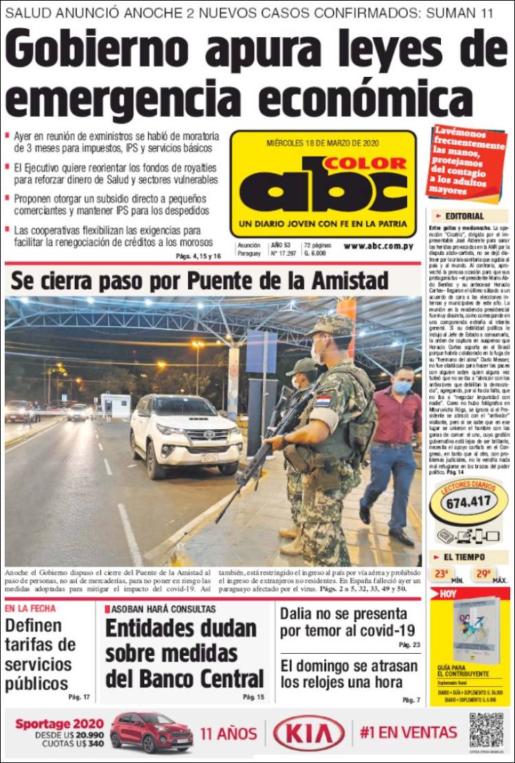 Portada de ABC Color (Paraguay)