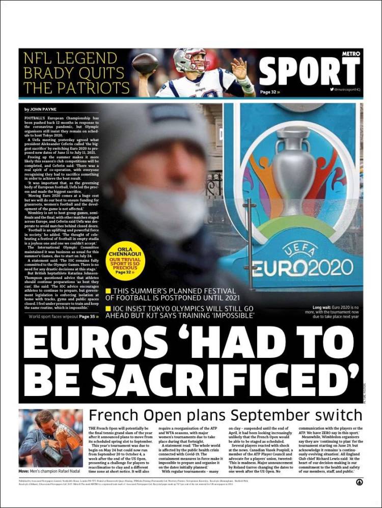 Portada de Metro Sport (Reino Unido)