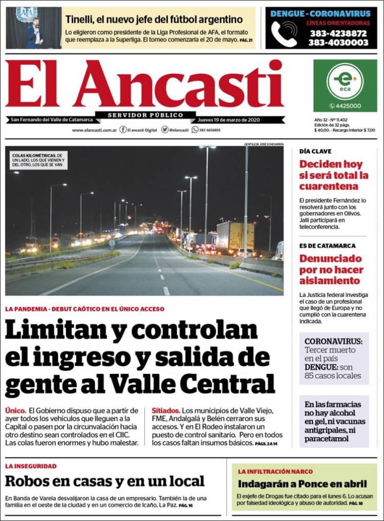 Portada de El Ancasti (Argentina)