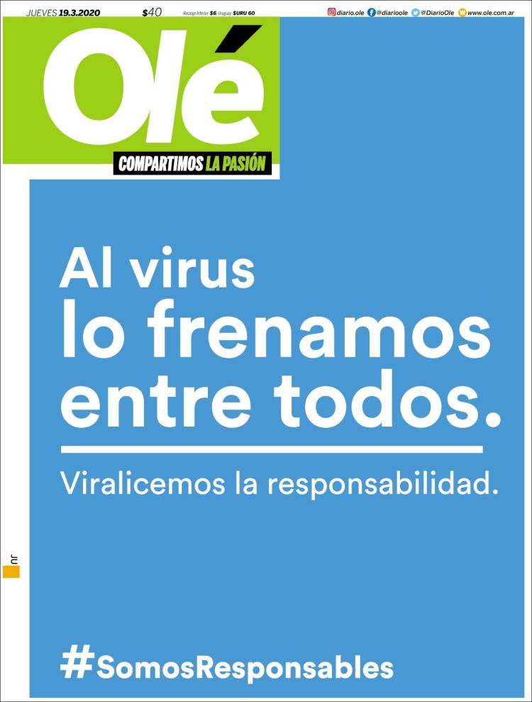 Portada de Olé (Argentina)