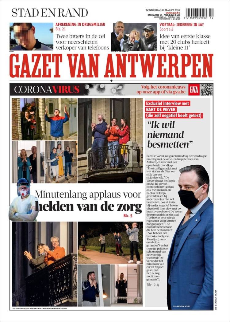 Portada de Gazet van Antwerpen (B&eacute;lgica)