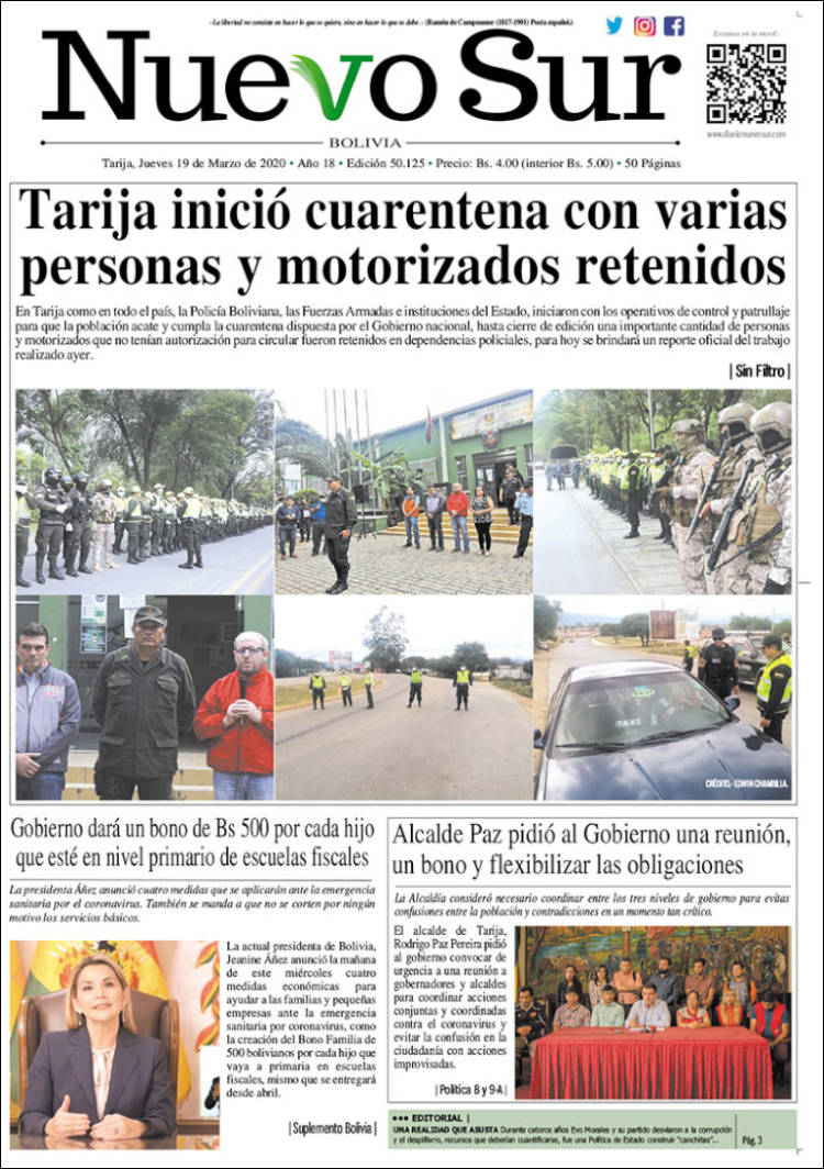Portada de Nuevo Sur (Bolivia)