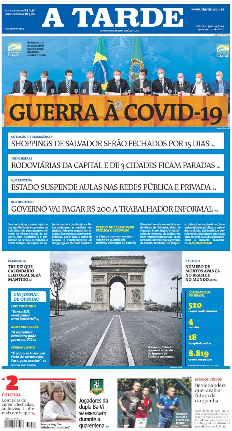 Portada de Diário A Tarde (Brasil)