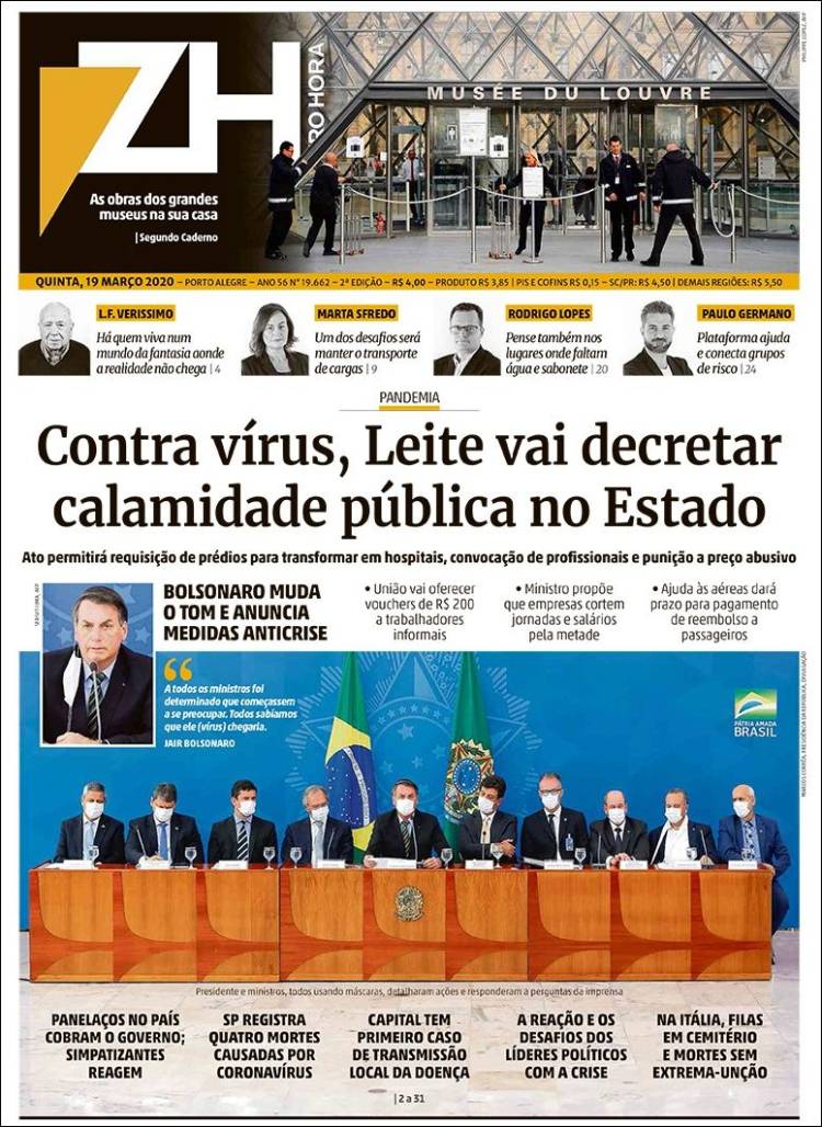 Portada de Zero Hora (Brasil)
