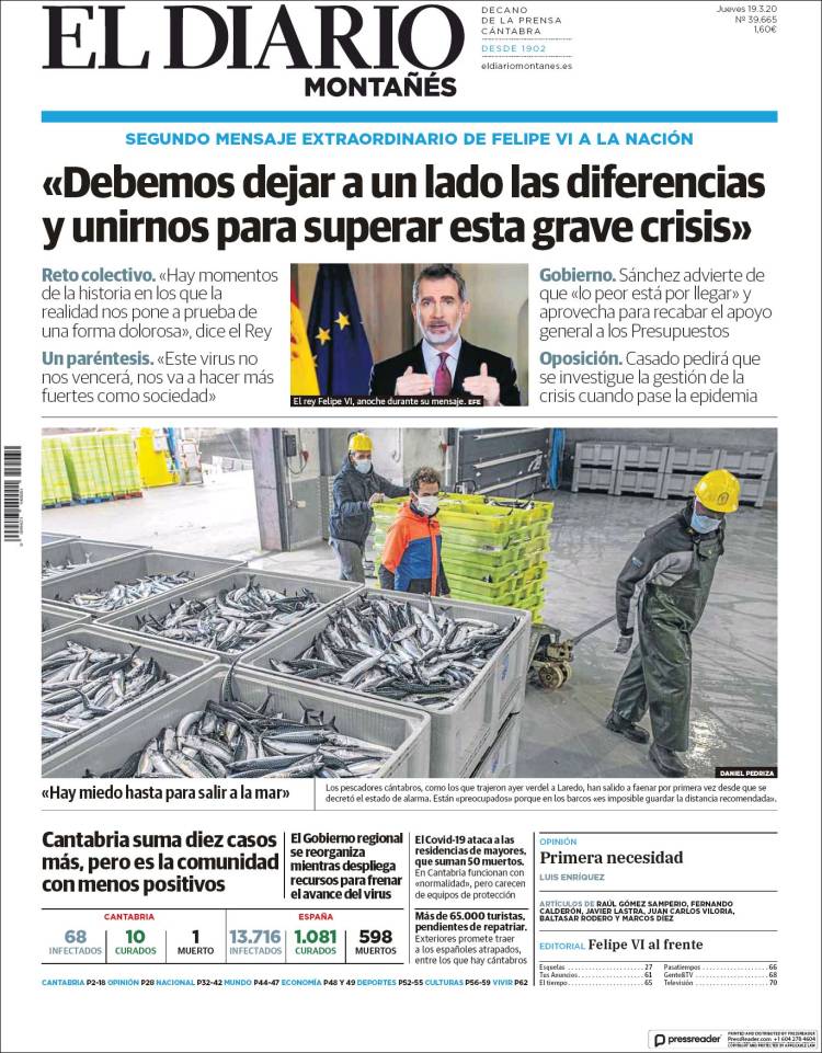 Portada de El Diario Montañés (Espa&ntilde;a)