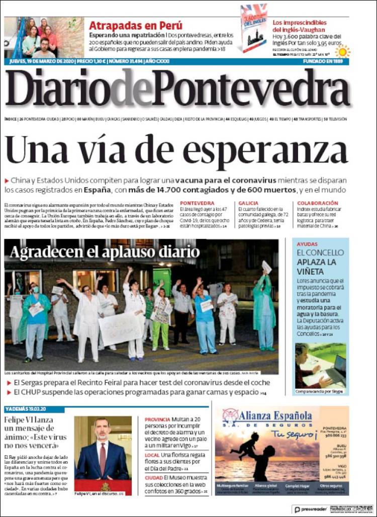 Portada de Diario de Pontevedra (Espa&ntilde;a)