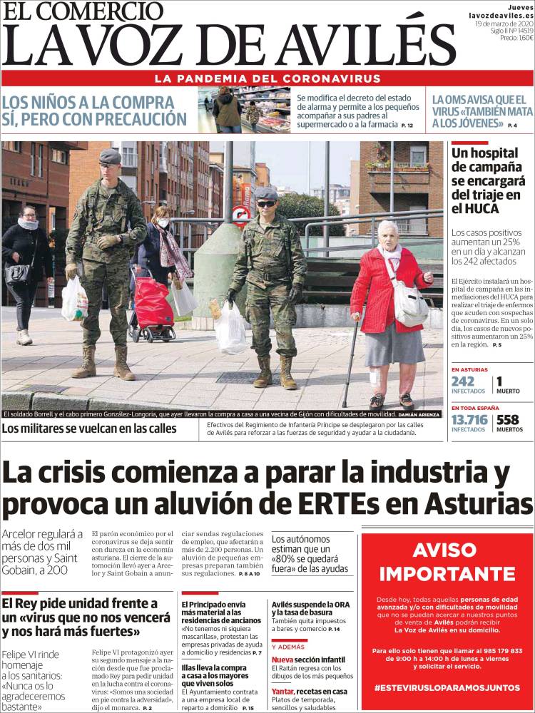 Portada de El Comercio - Avilés (Espa&ntilde;a)