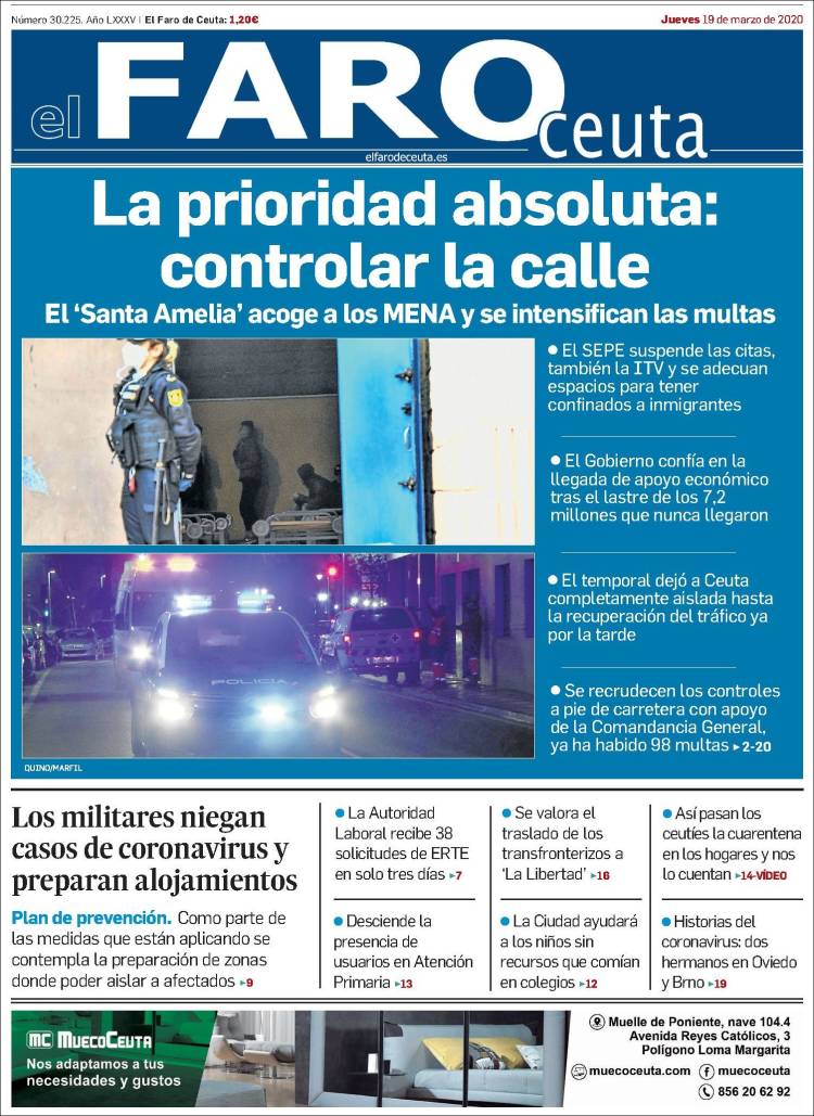 Portada de El Faro de Ceuta (Espa&ntilde;a)
