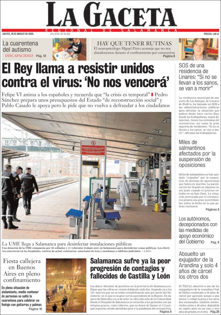 Portada de La Gaceta de Salamanca (Espa&ntilde;a)