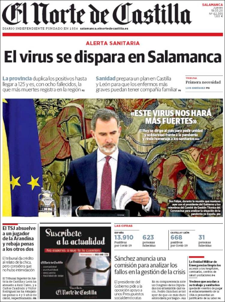 Portada de Norte de Castilla - Salamanca (Espa&ntilde;a)