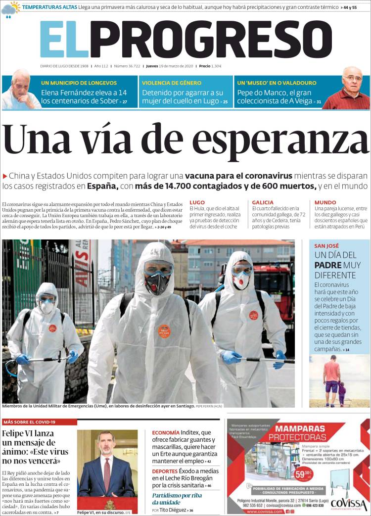 Portada de El Progreso (Espa&ntilde;a)