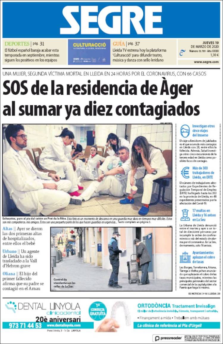 Portada de Segre  (Espa&ntilde;a)