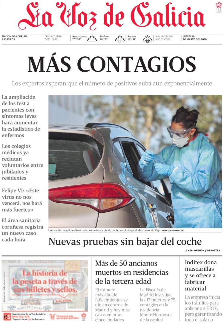 Portada de La Voz de Galicia (Espa&ntilde;a)