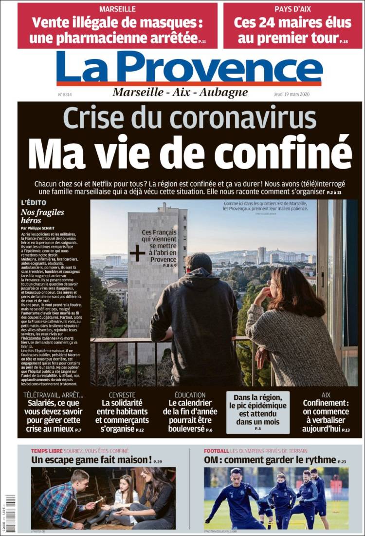 Portada de La Provence (Francia)