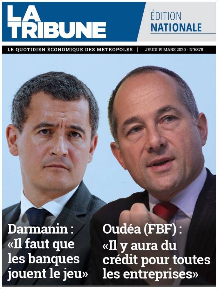 Portada de La Tribune (Francia)