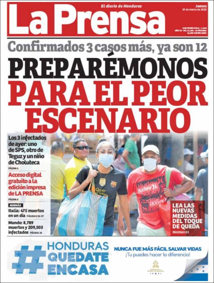 Portada de La Prensa (Honduras)