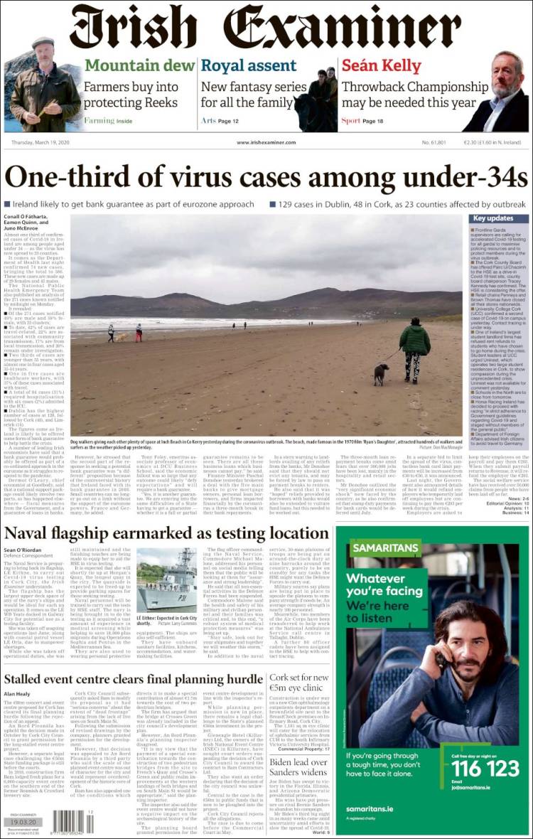 Portada de Irish Examiner (Ireland)