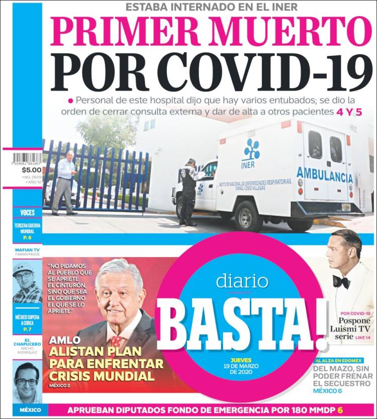 Portada de Diario Basta (M&eacute;xico)