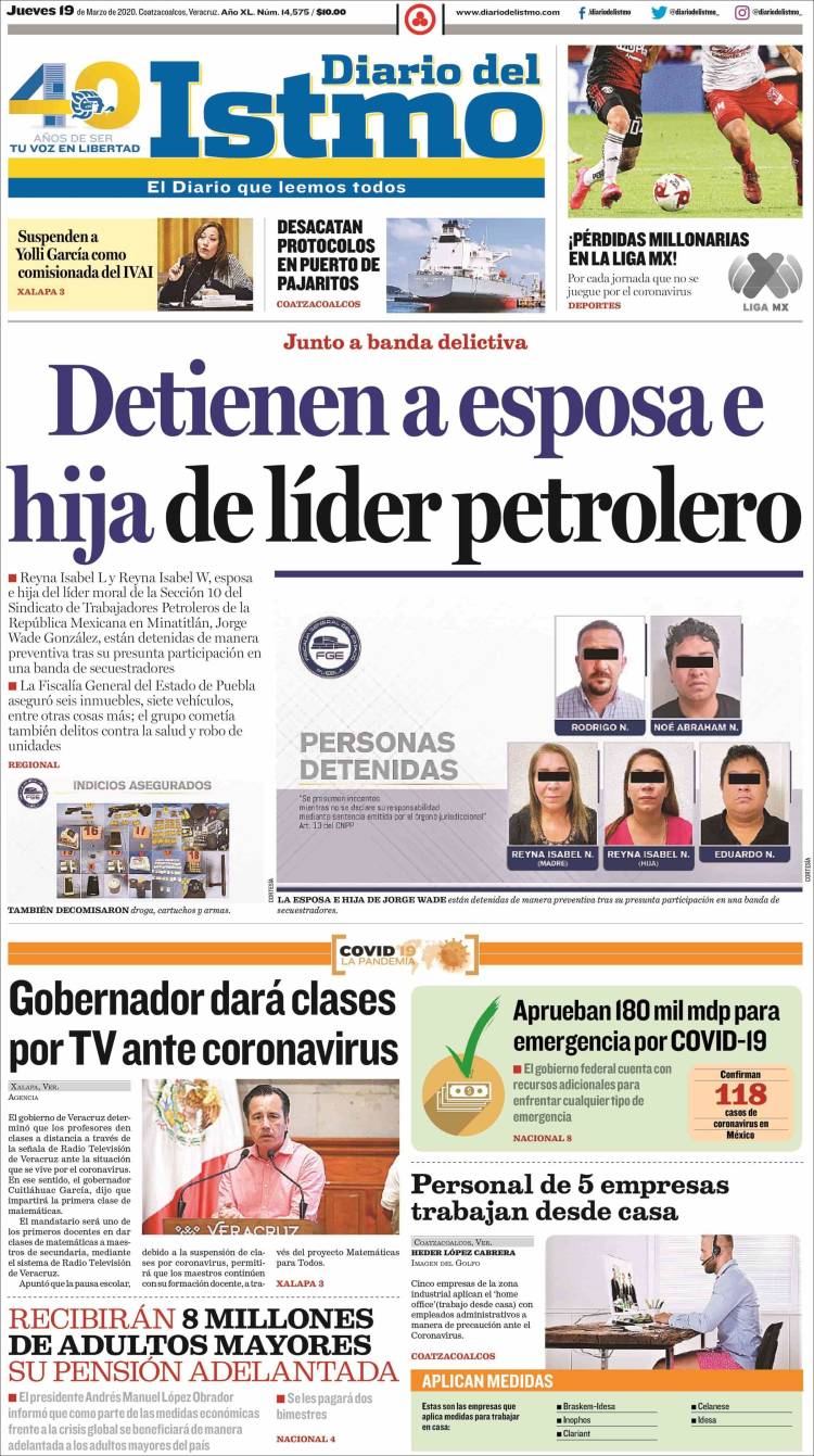 Portada de Diario del Istmo - Voz en Libertad (M&eacute;xico)