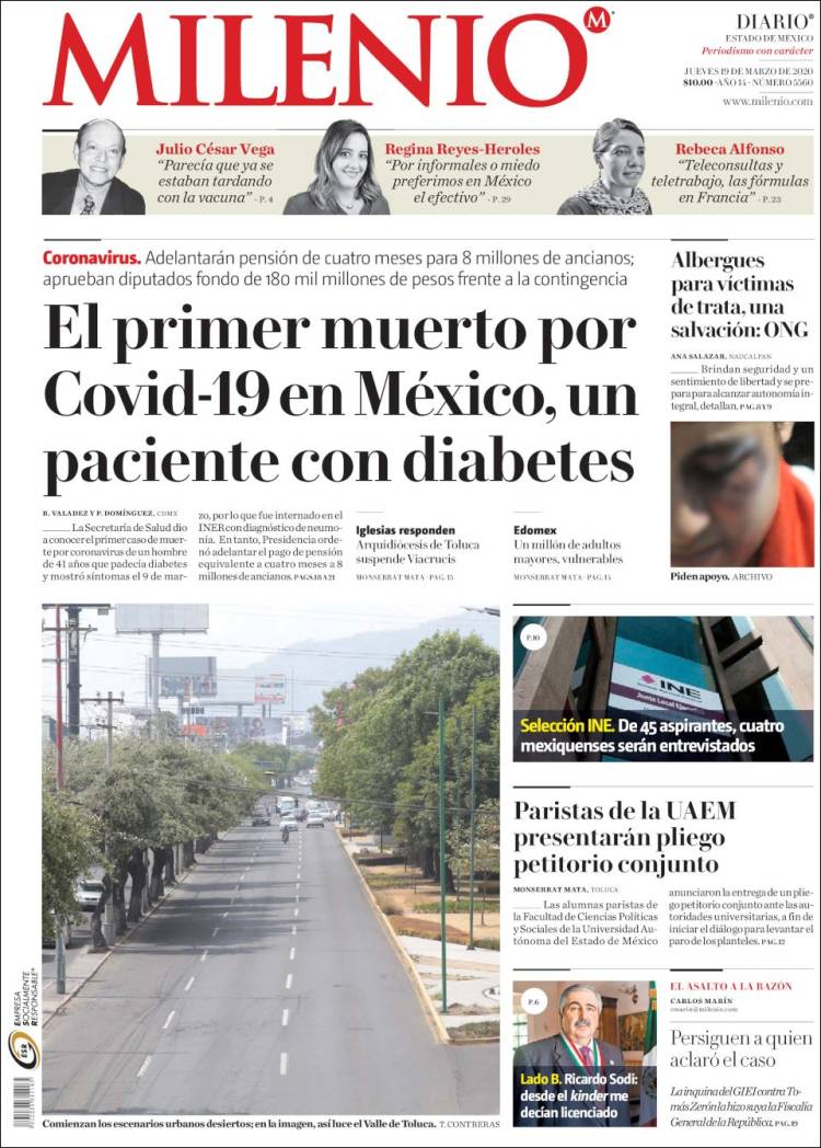 Portada de Milenio - Estado de México (M&eacute;xico)