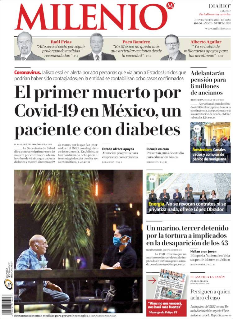 Portada de Milenio - Jalisco (M&eacute;xico)