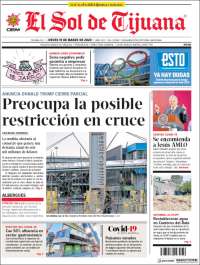 Portada de El Sol de Tijuana (M&eacute;xico)