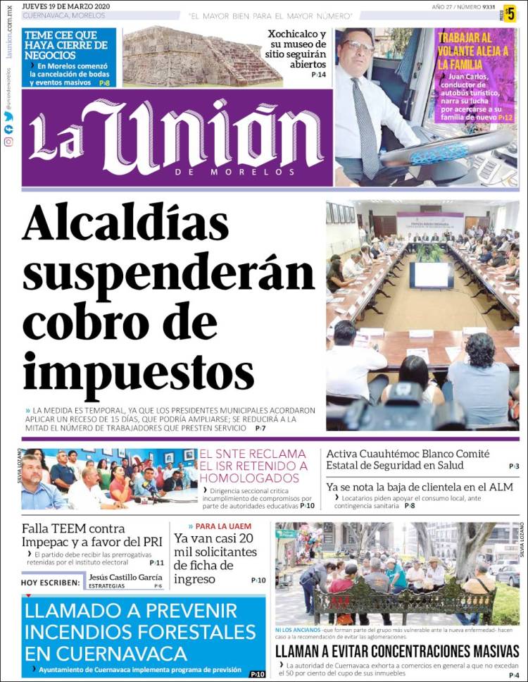 Portada de La Unión de Morelos (M&eacute;xico)