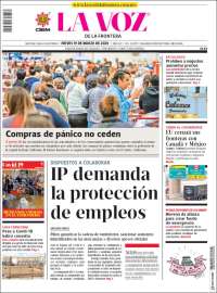 Portada de La Voz de la Frontera (M&eacute;xico)