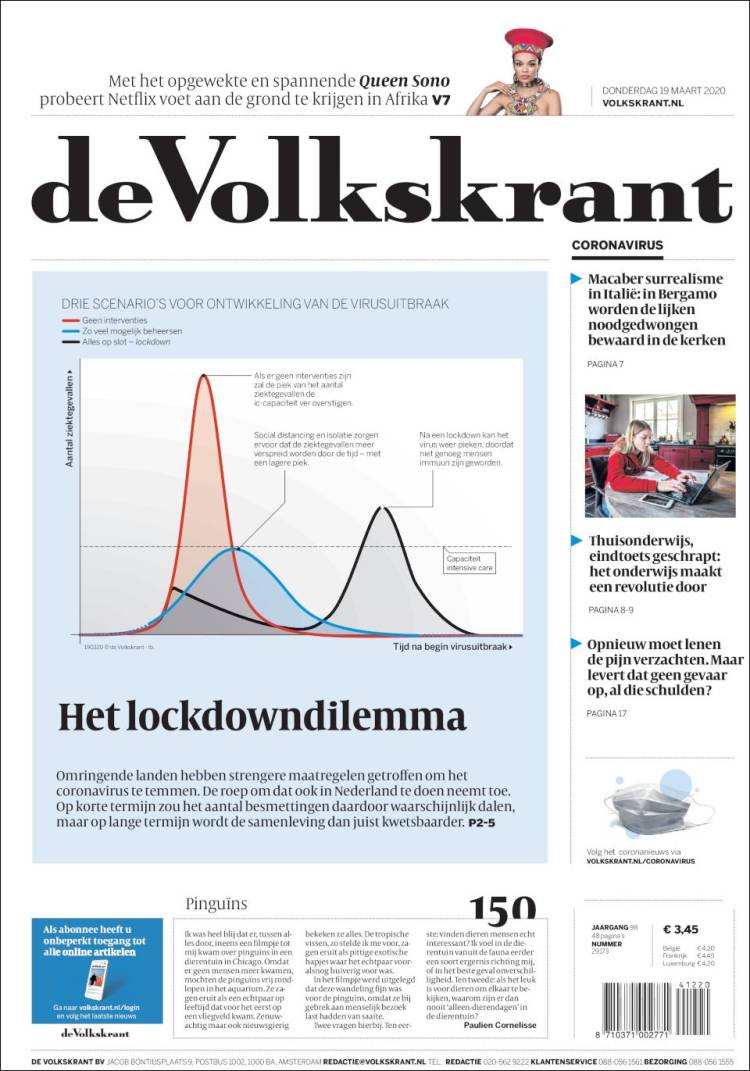 Portada de De Volkskrant (Pa&iacute;ses Bajos)