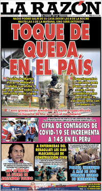 Portada de La Razón (Perú)