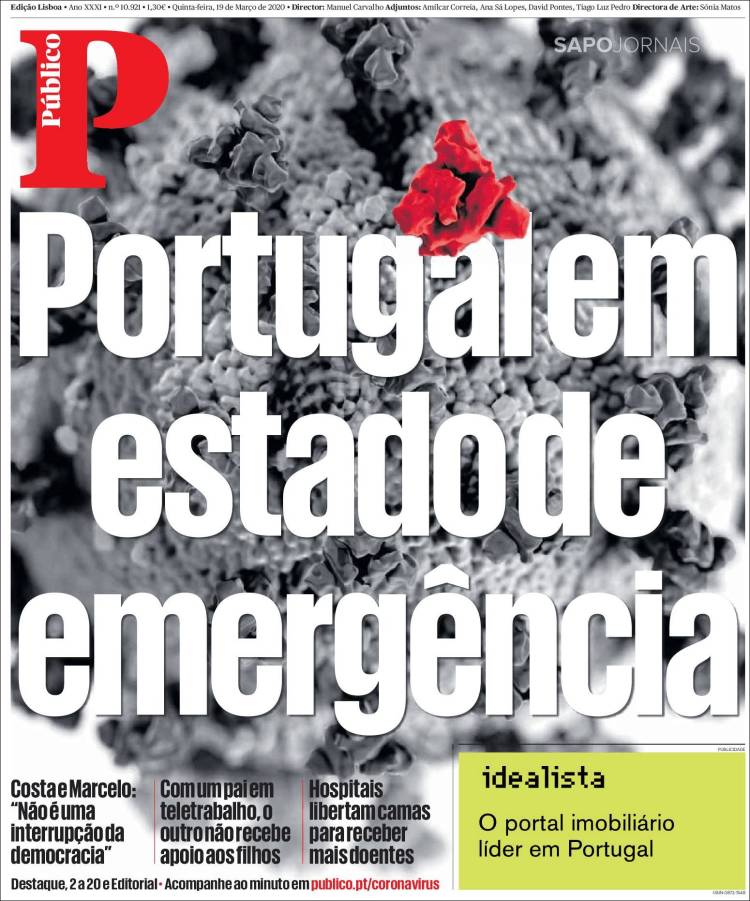 Portada de Público (Portugal)