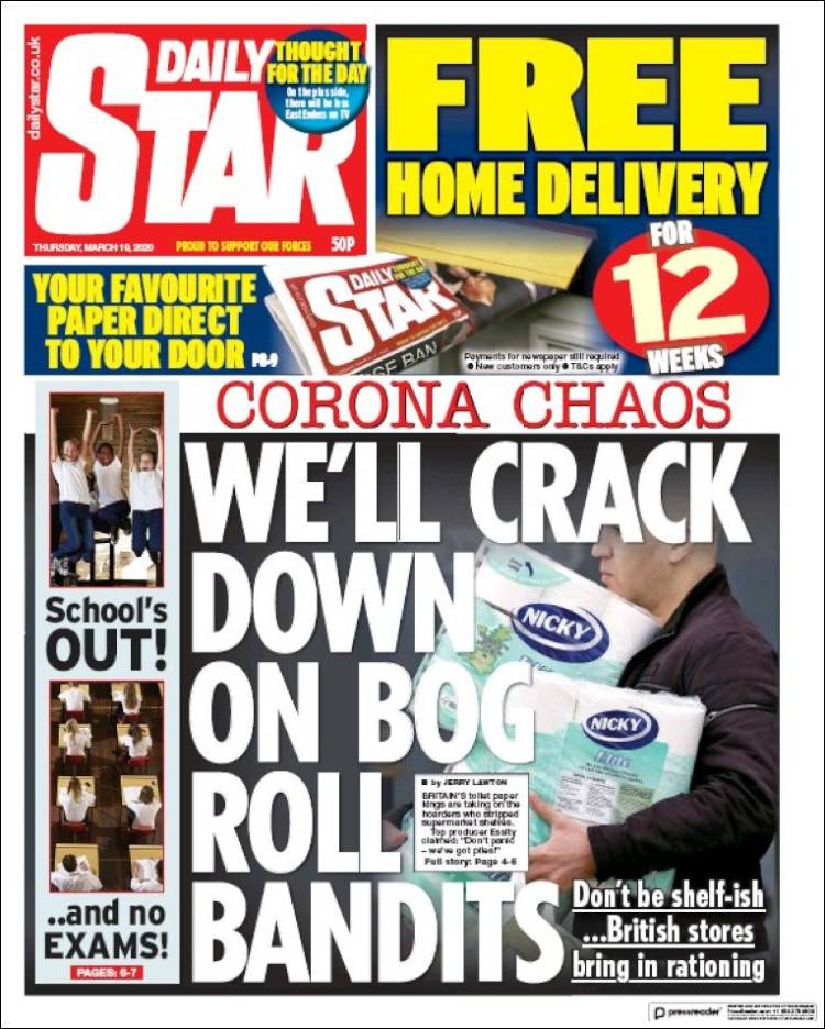 Portada de Daily Star (Reino Unido)