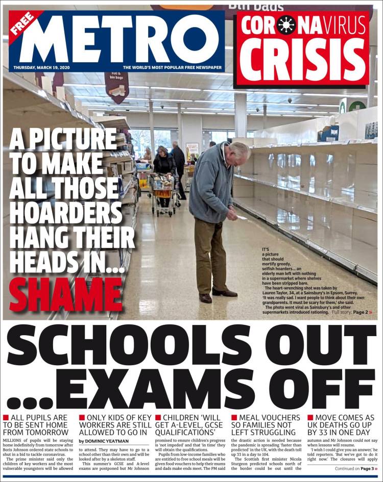 Portada de Metro (Reino Unido)