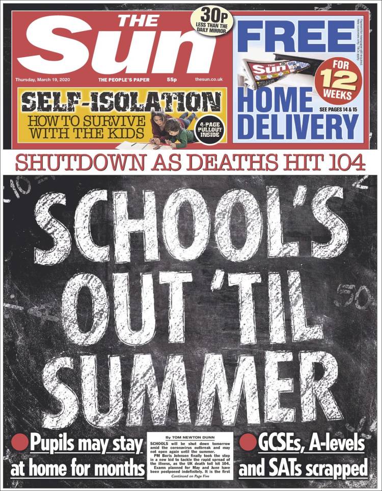 Portada de The Sun (Reino Unido)