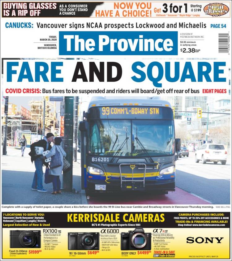 Portada de The Province (Canadá)