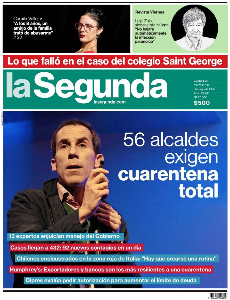 Portada de La Segunda (Chile)